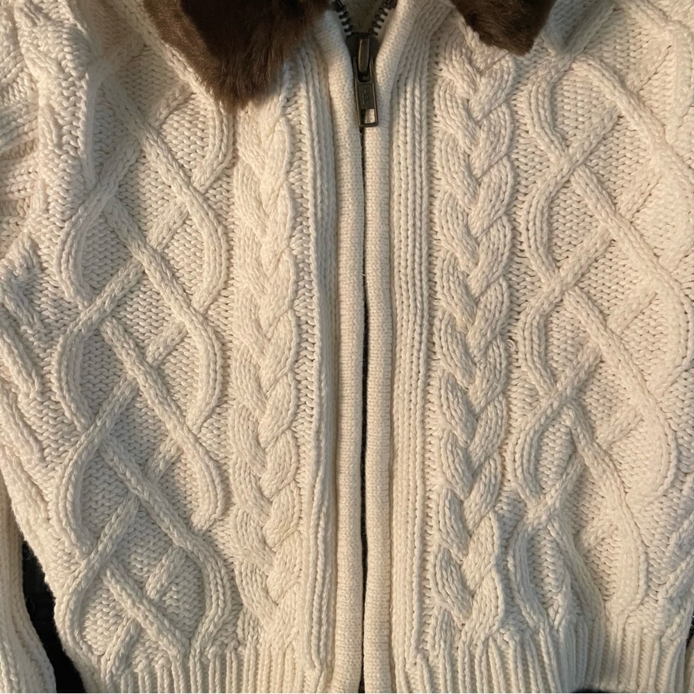 Vintage 90s Children’s Place Cable Knit Fur Sweater - Picture 3 of 5